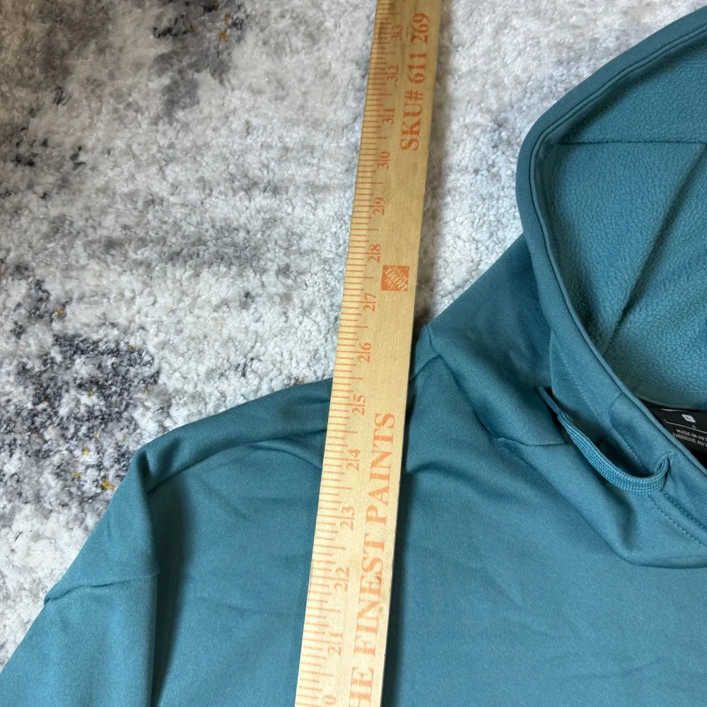 Nike Womens Therma-FIT‎ Fleece Hoodie Teal Green Script Logo Sweatshirt Large